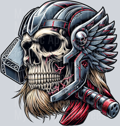 Thor Helmet Skull Pt 2 DTF Superhero Transfers
