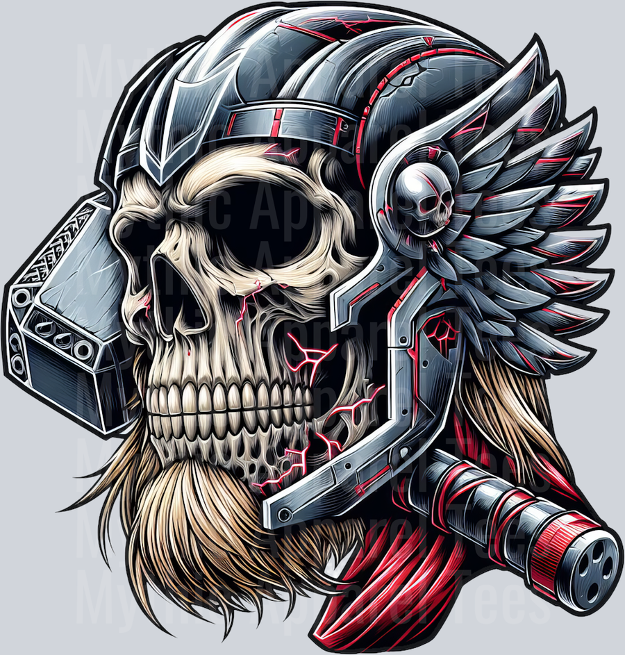 Thor Helmet Skull Pt 2 DTF Superhero Transfers