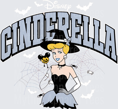 Cinderella Halloween Witch Varsity Arch with Spiderwebs and Mickey Pumpkin Lollipop