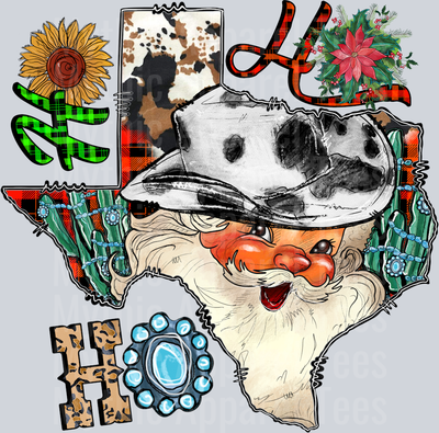 Ho Ho Ho Texas Map Christmas