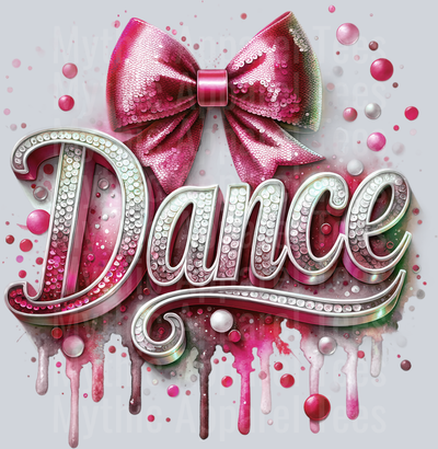 0018 Dance Sequins Maroon DTF Dance Swoosh Transfers