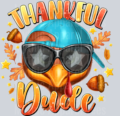Thankful Dude Turkey Thanksgiving