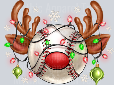 Deer Christmas Lights Baseball Rudolph