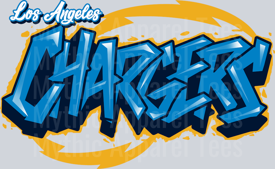 Chargers Tri Color Airbrush DTF NFL Transfers