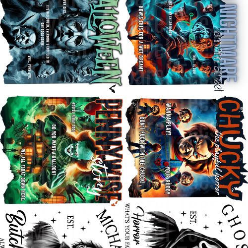 Horror GANG SHEET 10 FULL SIZE IMAGES