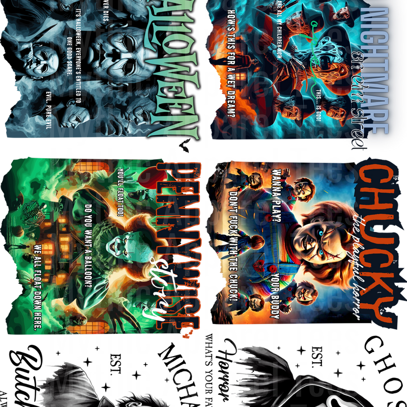 Horror GANG SHEET 10 FULL SIZE IMAGES