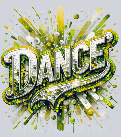 Sequin Dance 1 Gold DTF Dance Swoosh Transfers