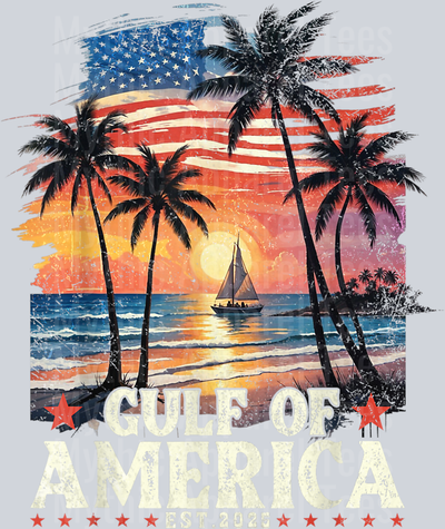 Gulf Of US America Est 2025 Retro Vintage Beach 2 DTF Gulf Of America Transfers