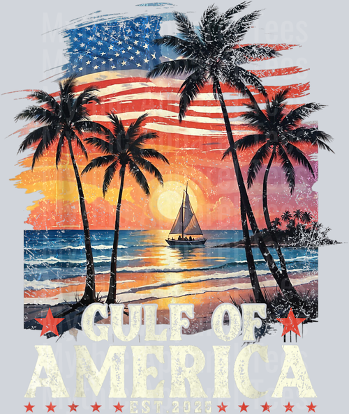 Gulf Of US America Est 2025 Retro Vintage Beach 2 DTF Gulf Of America Transfers