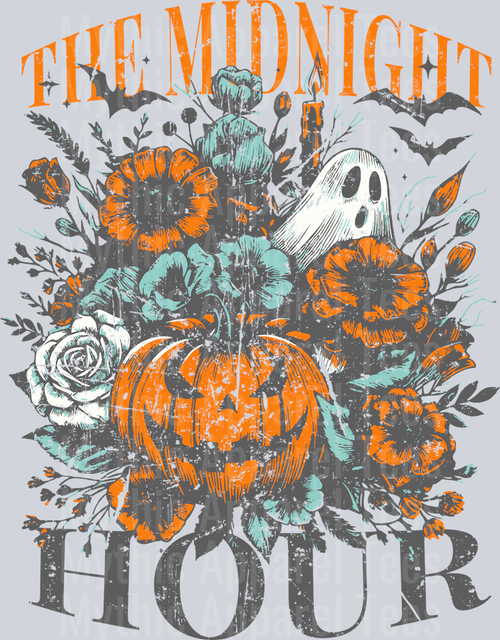 The Midnight Hour Pumpkins and Flowers DTF Halloween Transfers