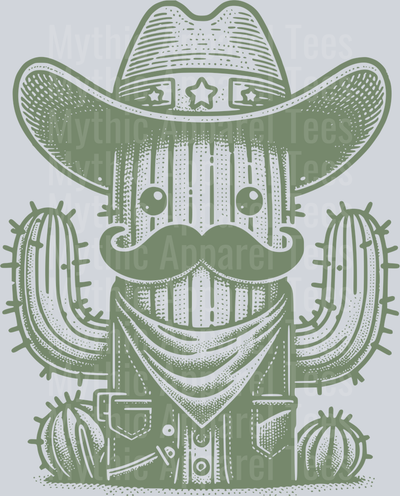 CACTUS DRESSED AS A COWBOY GREEN DESIGN