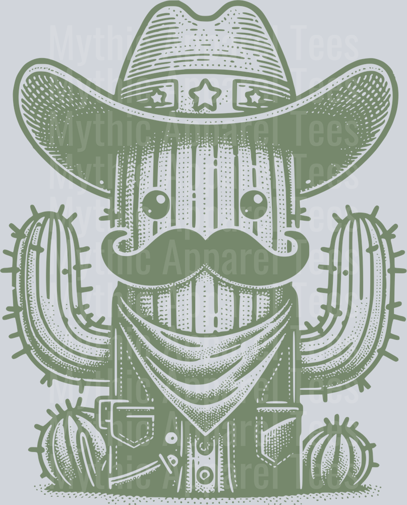 CACTUS DRESSED AS A COWBOY GREEN DESIGN