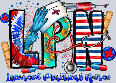 Licensed Practical Nurse LPN  4th of july DTF Patriotic Transfers