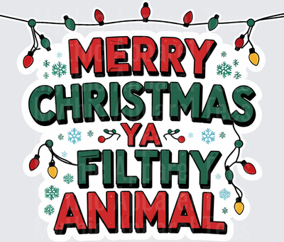 Christmas Merry Christmas Ya Filthy Animal String Lights