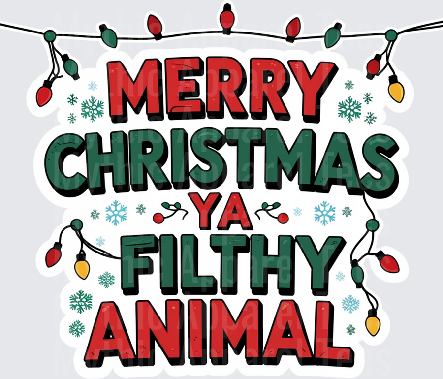 Christmas Merry Christmas Ya Filthy Animal String Lights