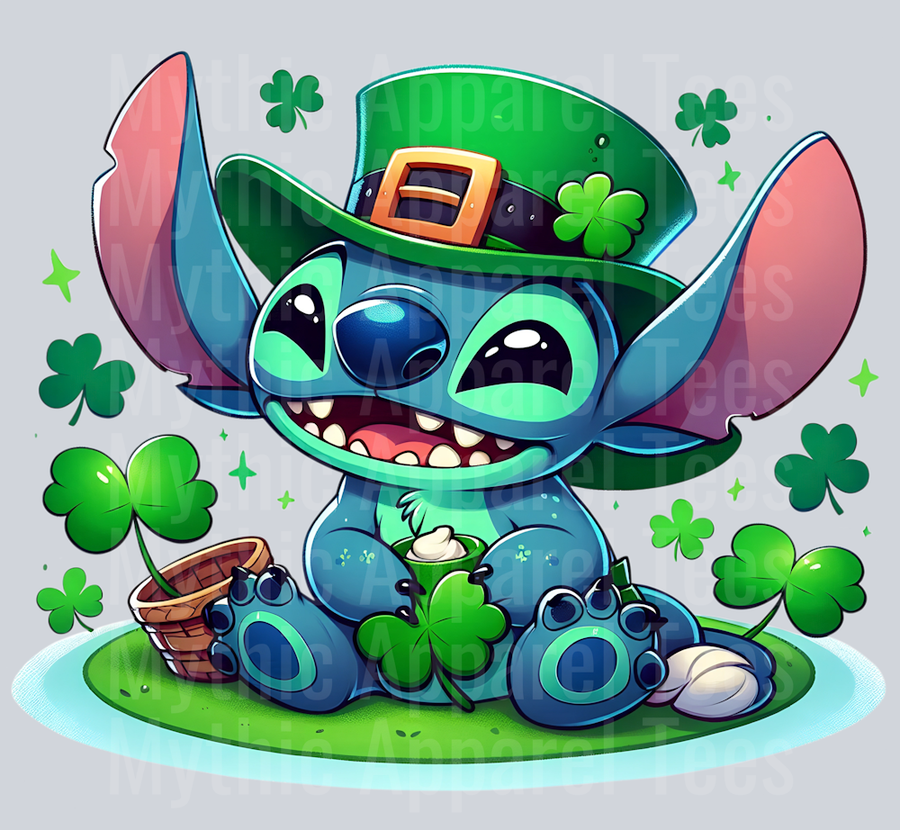 Stitch St Patrick's Day 8 DTF Stitch St Patrick's Day Transfers