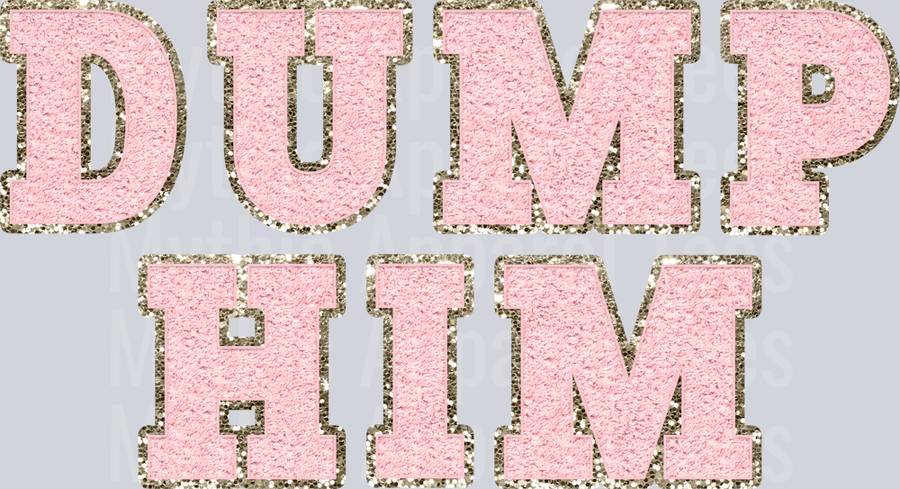 Dump Him Wavy Retro Funny Designs Valentines Day Sequin