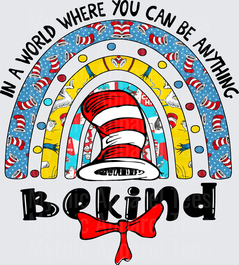 DR Seuss Cat in the Hat Rainbow Be Kind Inspirational Quote