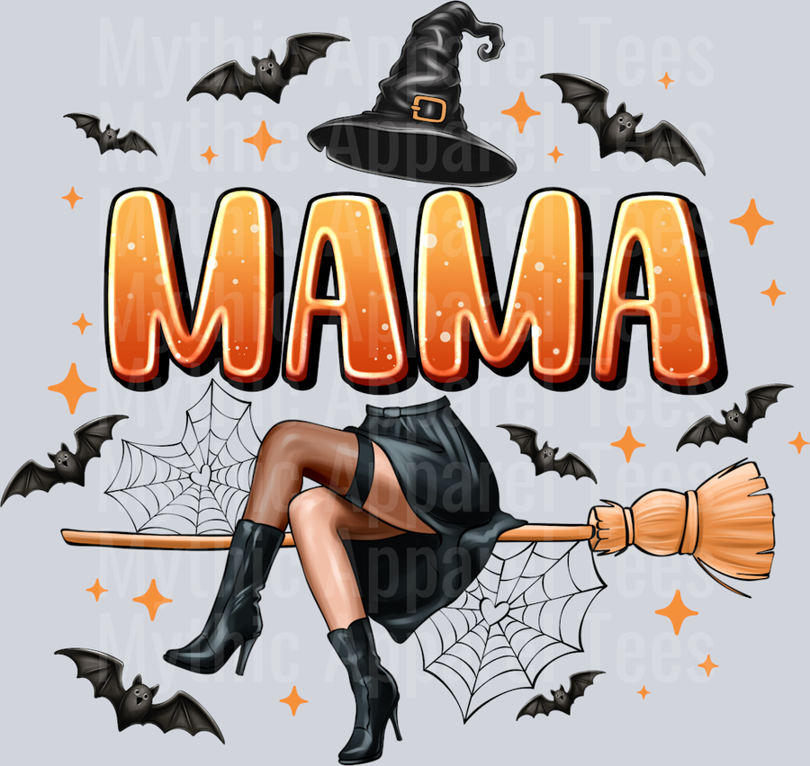 Halloween mama Broom and Bats