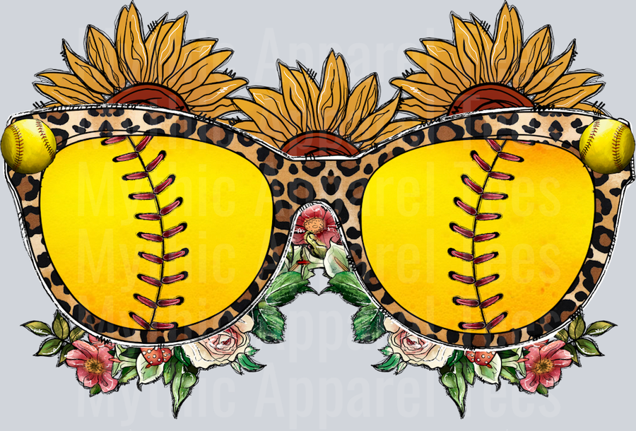 Glasses Softball Summer Wildflowers