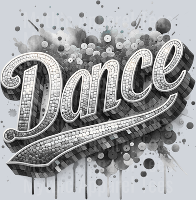 0020 Dance Sequin Gray DTF Dance Swoosh Transfers