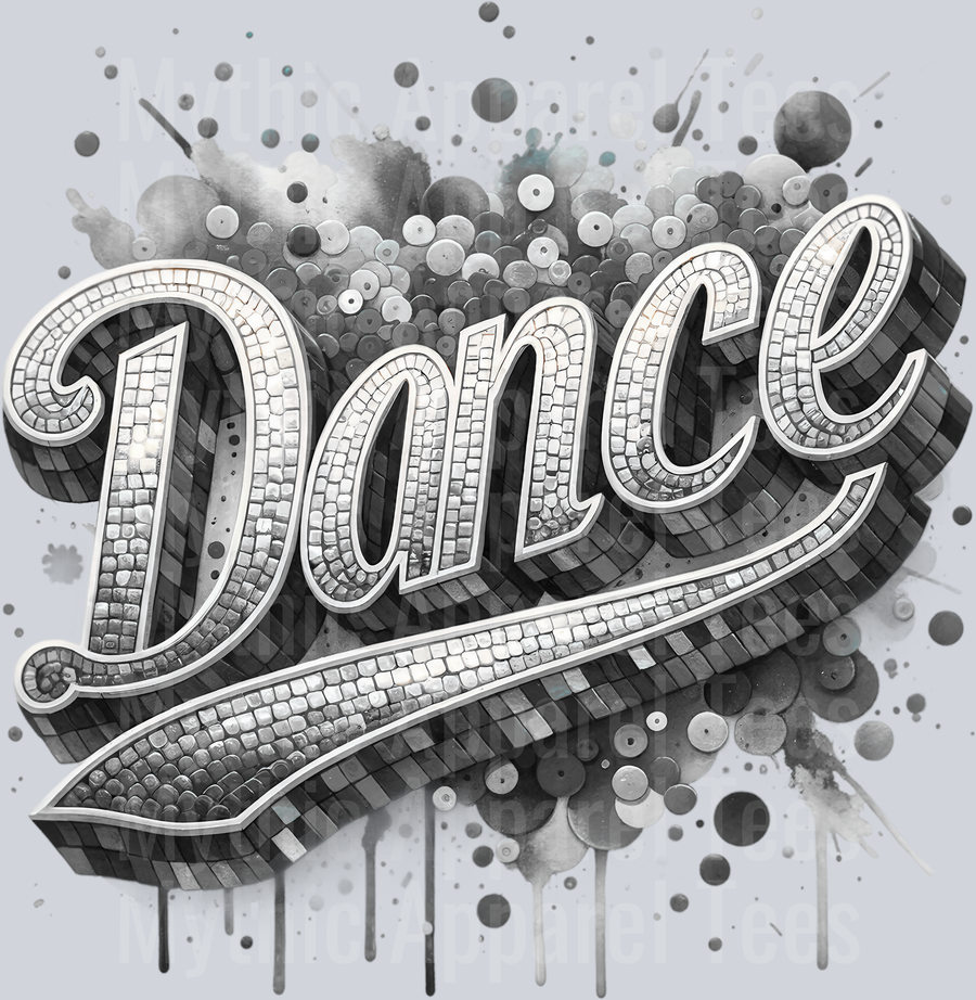 0020 Dance Sequin Gray DTF Dance Swoosh Transfers