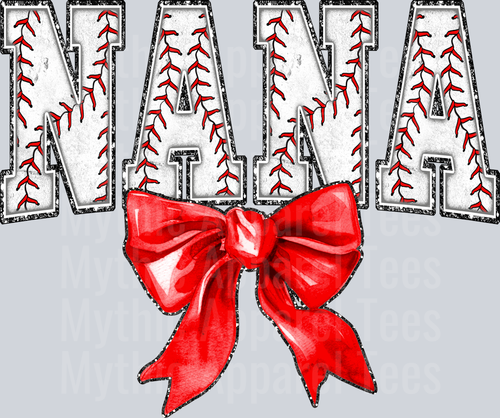 Baseball Nana Bow School Spirit & Sports