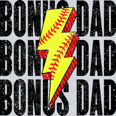 Softball Bonus Dad Stacked School Spirit & Sports