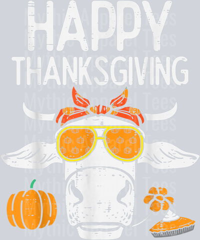 Happy Thanksgiving Cow Fall Autumn Farmer Men Women Kids T-Shirt