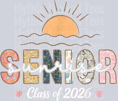 Retro Senior Sunrise 2026 Seniors of Class Graduation T-Shirt