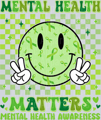 Mental Health Matters Smiley Face DTF Mental Health Awareness Transfers