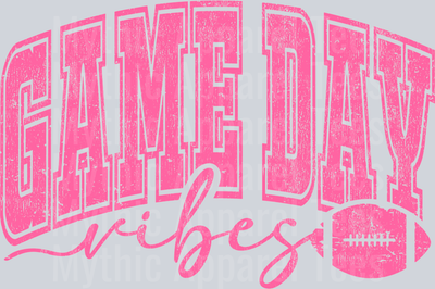 Game Day Vibes Pink Football Varsity Letters