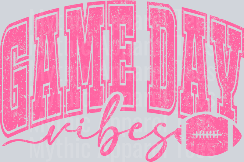 Game Day Vibes Pink Football Varsity Letters