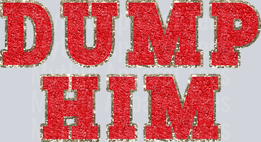 Dump Him Wavy Retro Funny Designs Valentines Day Sequin