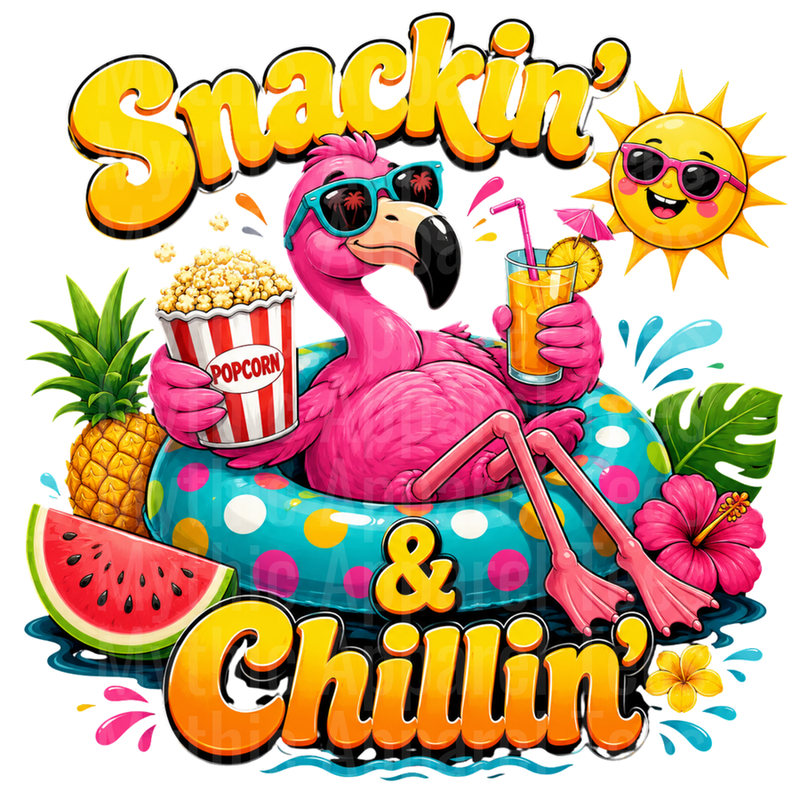 Flamingo Snackin' & Chillin' Summer Pool Float Tropical Fun