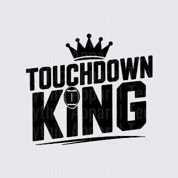 American Football Touchdown King Crown Bold Graphic Design