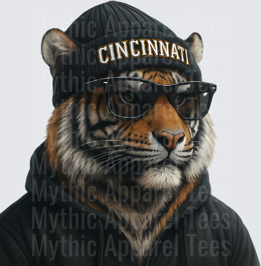 NFL Mascots Cincinnati Bengals Cool Tiger Beanie Sunglasses