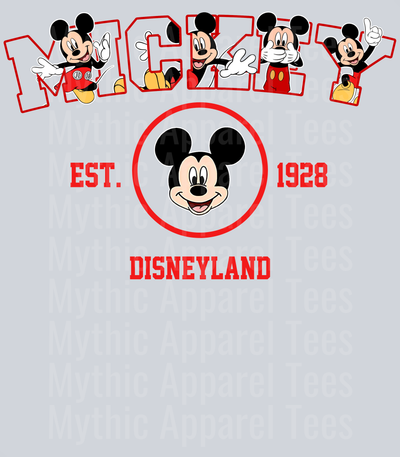 Mickey Mouse Design EST 1903 DTF Disney Transfers