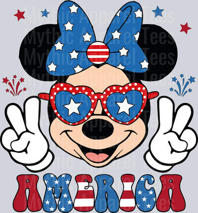 minnie America Patriotic USA DTF Patriotic Disney Transfers