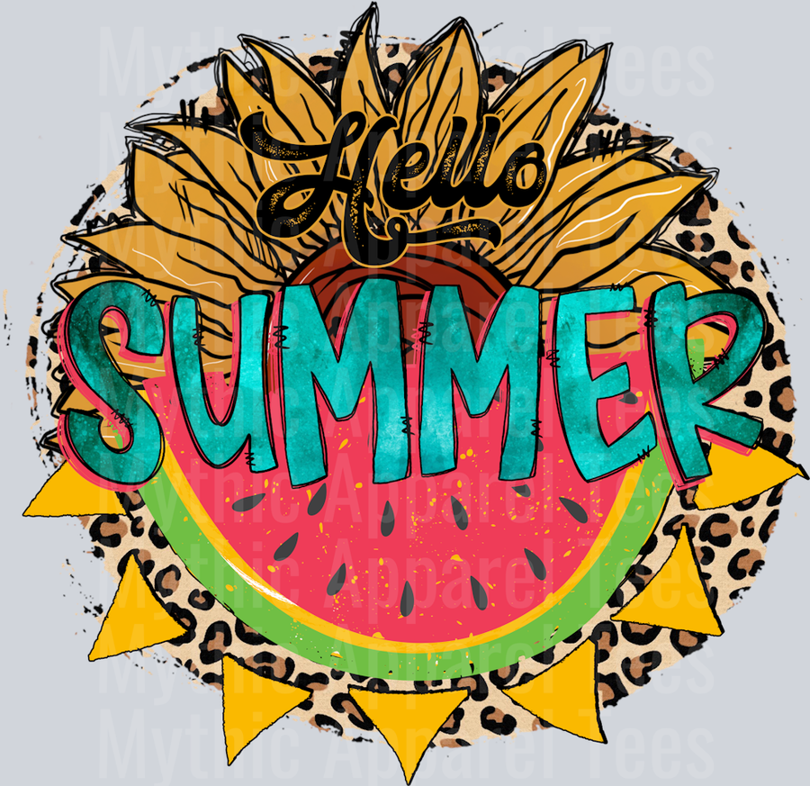 Hello Summer Sunflower And Watermelon