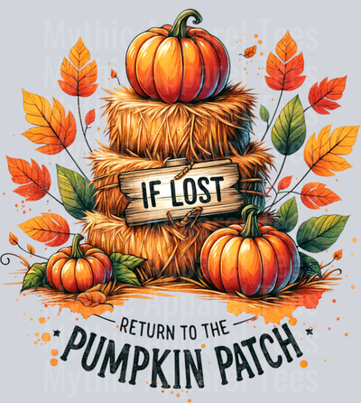 IF LOST RETURN TO THE PUMPKIN PATCH WATERCOLOR
