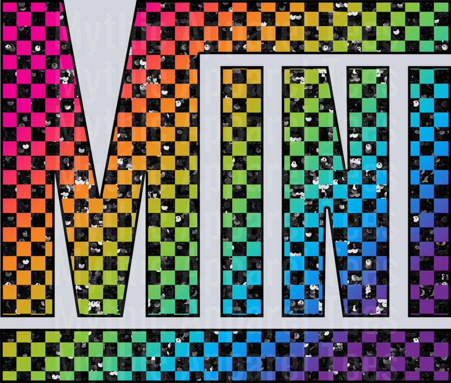 Sequin Rainbow Checkered Mini