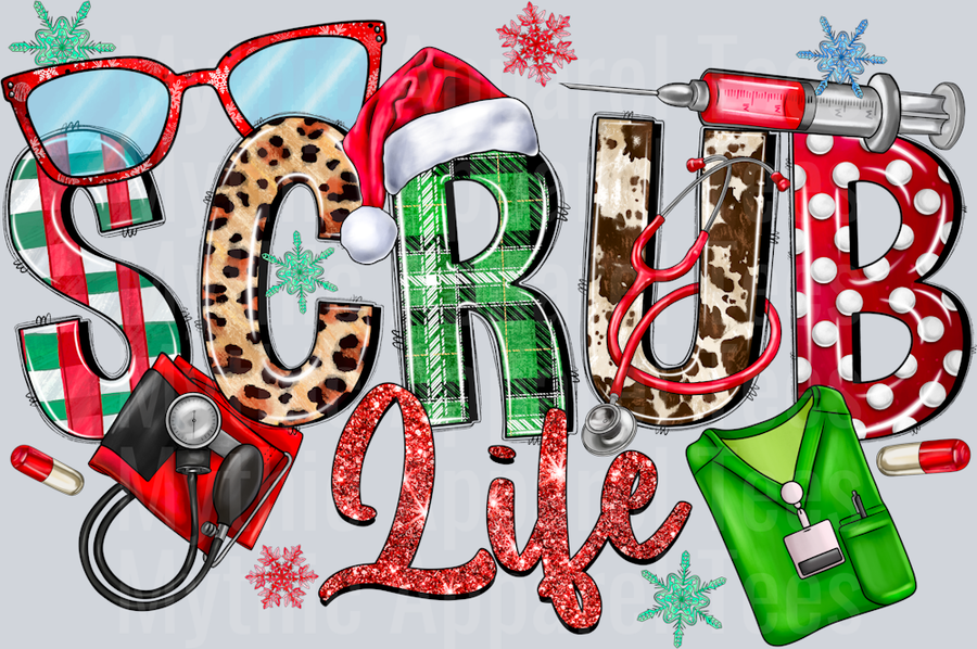 Scrub Life Christmas Nurse
