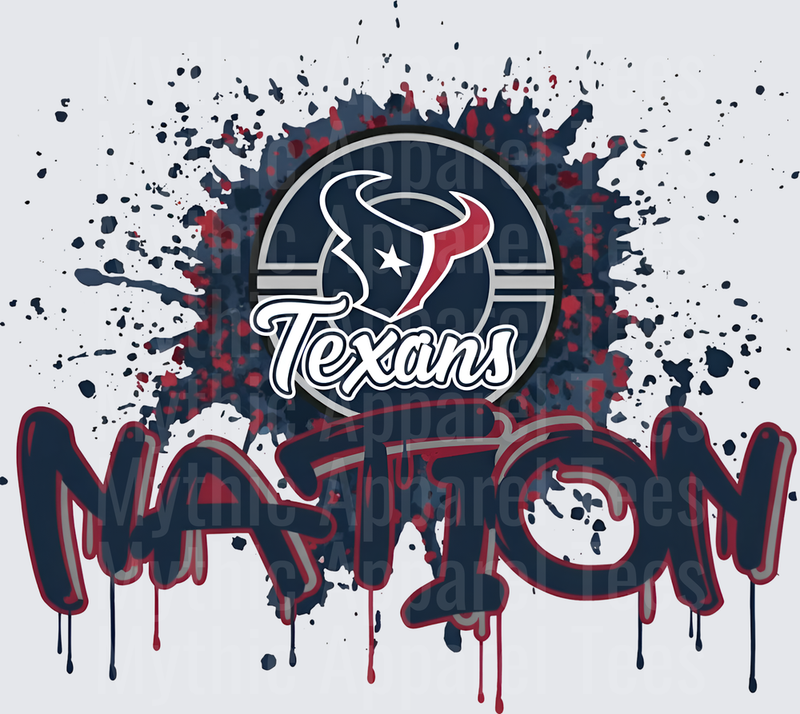 NFL Transfers Houston Texans Nation Graffiti Paint Splatter Design