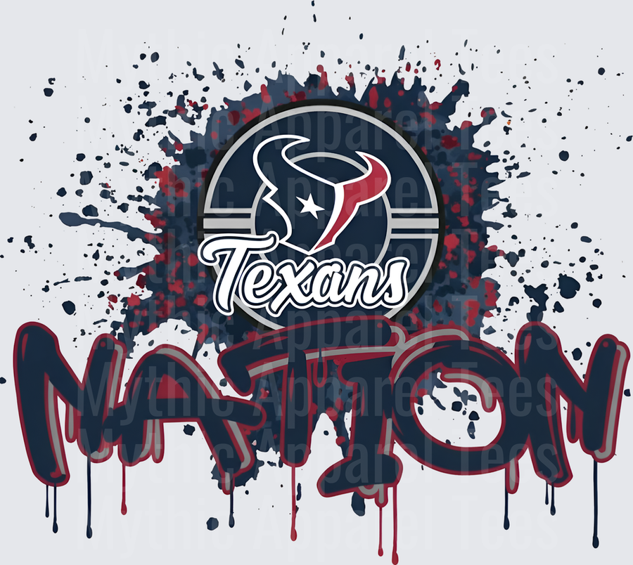 NFL Transfers Houston Texans Nation Graffiti Paint Splatter Design