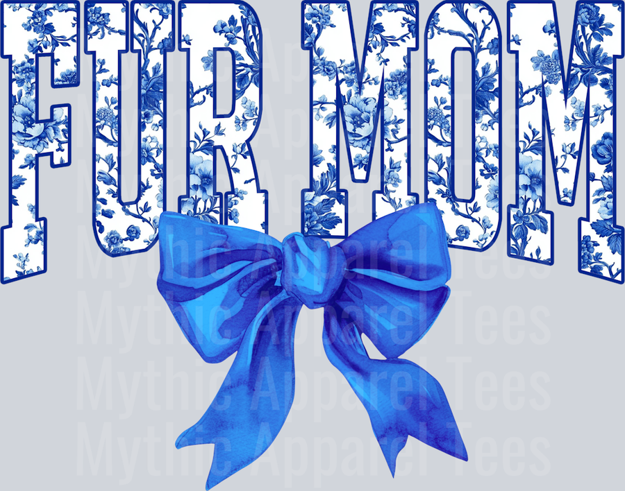 Blue Toile Fur Mom