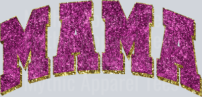 Mama 12 glitter red DTF MOM Transfers