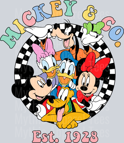Mickey and Co EST Checker Circle DTF Disney Transfers