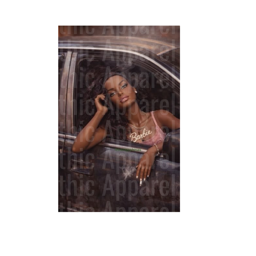 Ratchet Barbies Dark Skin Barbie Doll Leaning Out Car Window