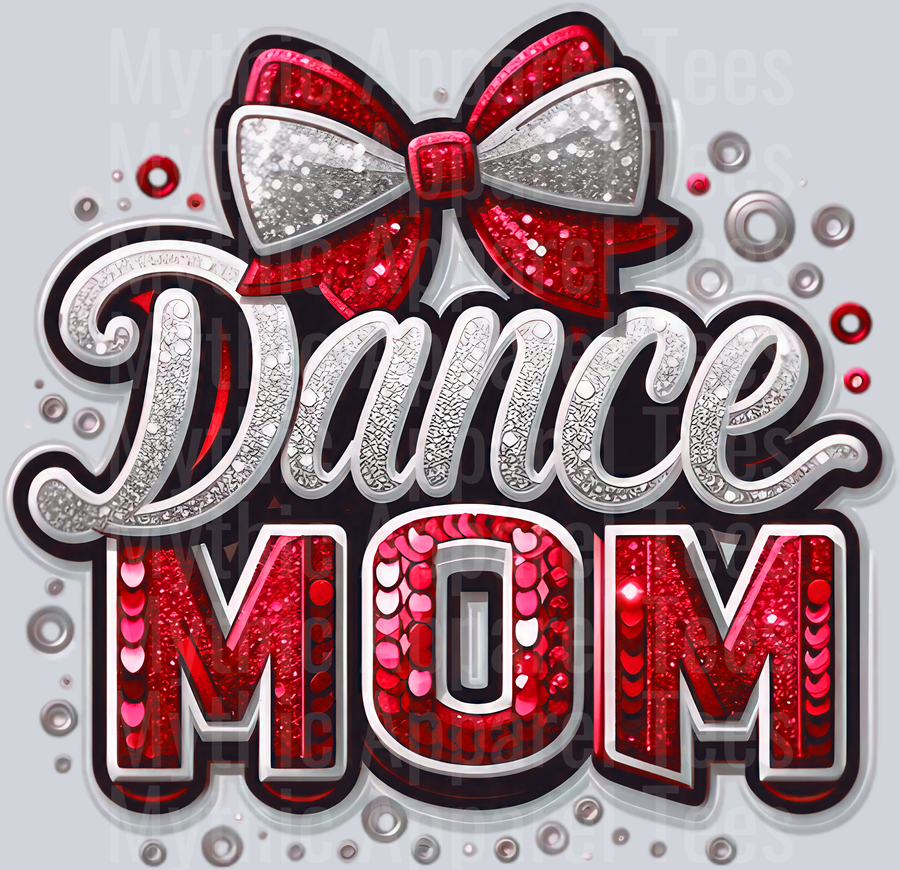 0010 Dance Mom Sequins Red DTF Dance Mom Transfers